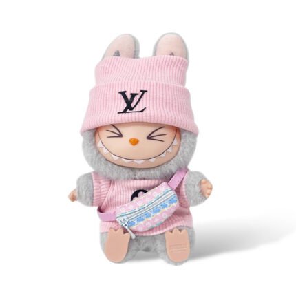 POP MART The Monsters Labubu Fashion Dress - LV Style Pink Top + Pink hat + Pink Bag