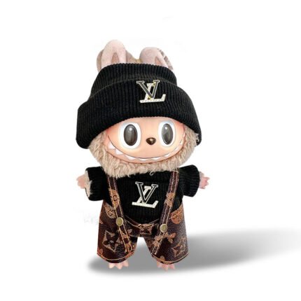POP MART The Monsters Labubu Fashion Dress - LV Style Top+ Hat + LV Style Overalls