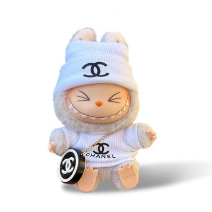 POP MART The Monsters Labubu Fashion Dress - C Style White Top + White hat + Bag