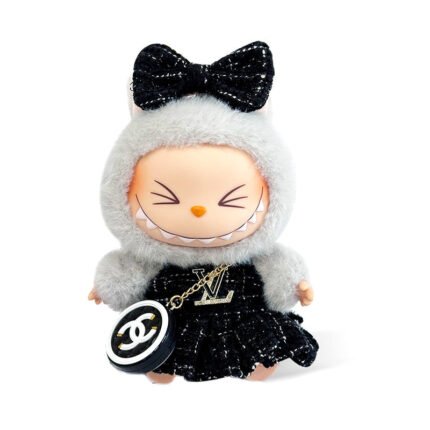 POP MART The Monsters Labubu Fashion Dress - LV Style Skirt + Bow + Chanel style bag